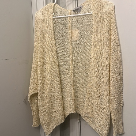NWT Hayden Los Angeles Semi-Sheer Dolman Sleeve Cardigan Sweater in tan - Picture 7 of 10